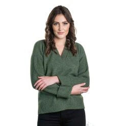 Premium Possum And Merino Wool - V Neck Ribbed Jumper -Ugg moss1 b8dc8bf3 9be7 4fcb a160 d07bc5902c51