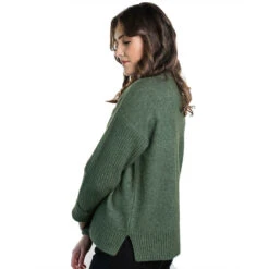 Premium Possum And Merino Wool - V Neck Ribbed Jumper -Ugg moss3