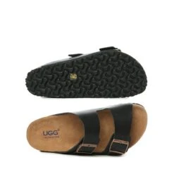UGG Platinum Buckle Leather Slides -Ugg ugg platinum buckle leather slides 392735
